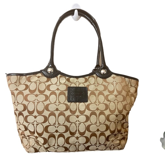 COACH Signature Bleecker Khaki Brown Handbag F14385 - Picture 2 of 12